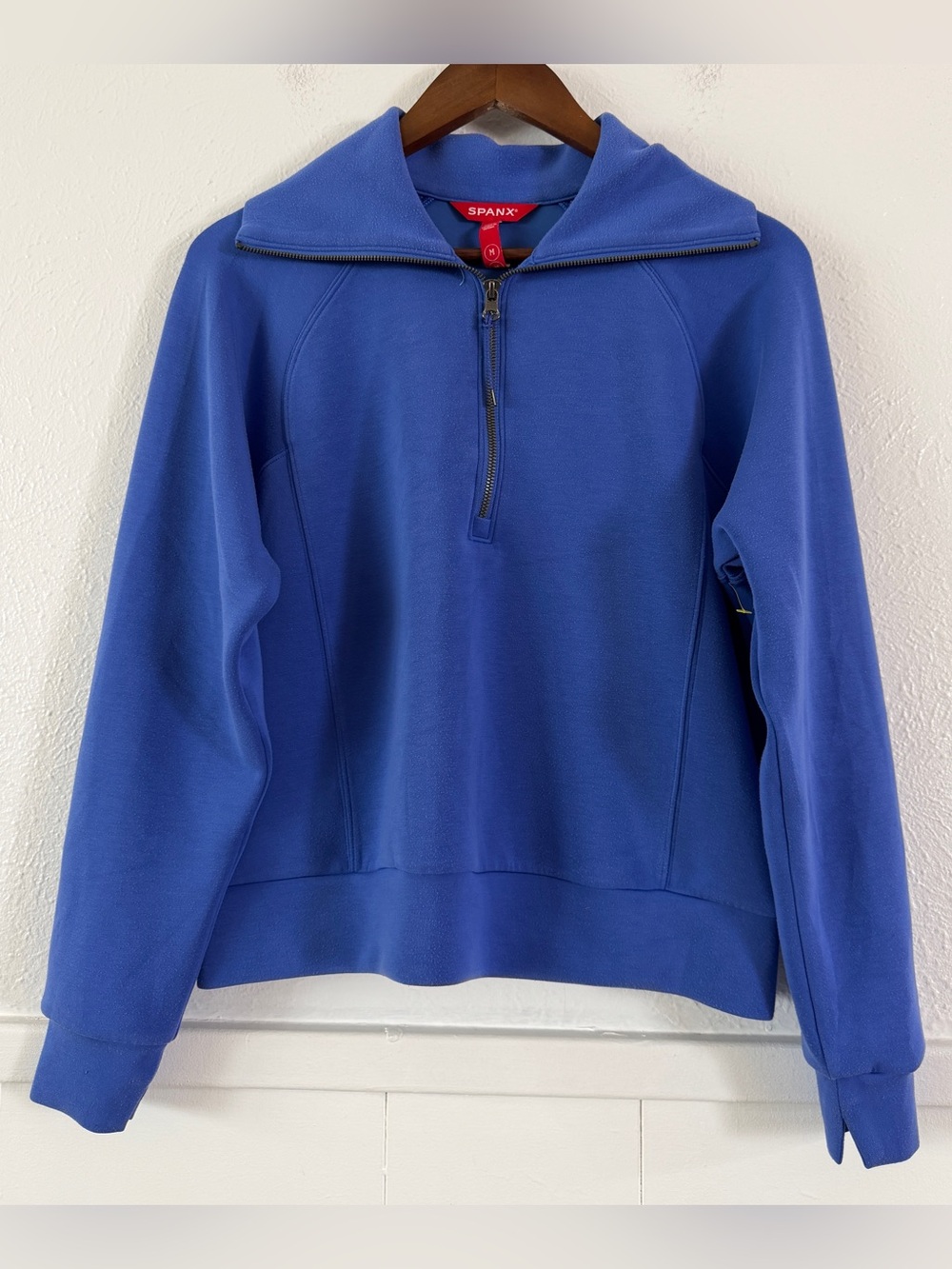 SPANX Men's Electric Blue Half-Zip Pullover Sweater